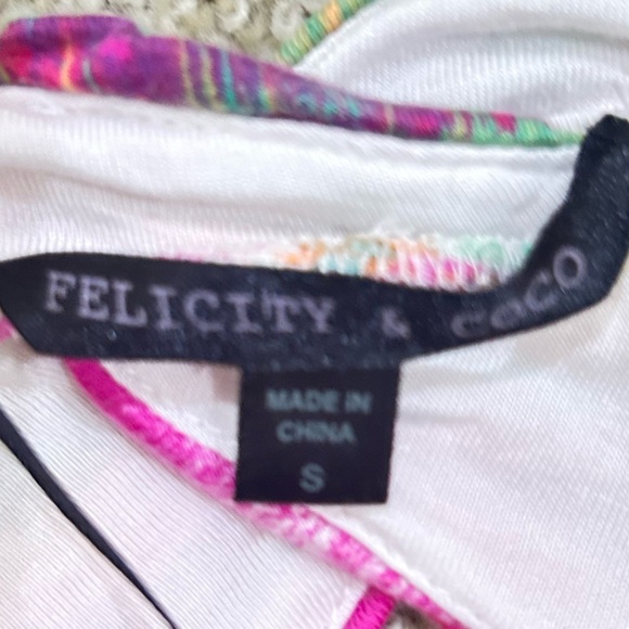 Felicity & Coco Pink Yellow Strapless Sundress Resort Wear back cut out sz small - Picture 9 of 10